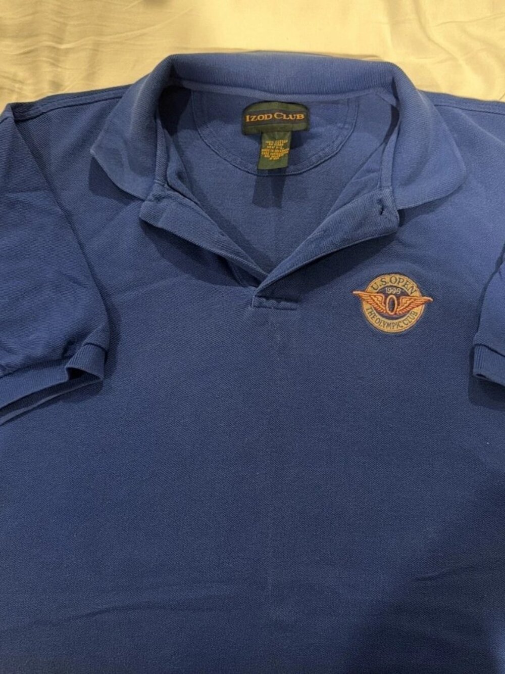IZOD Club 1998 US Open Olympic Club Golf Polo Shirt Mens L Royal Blue